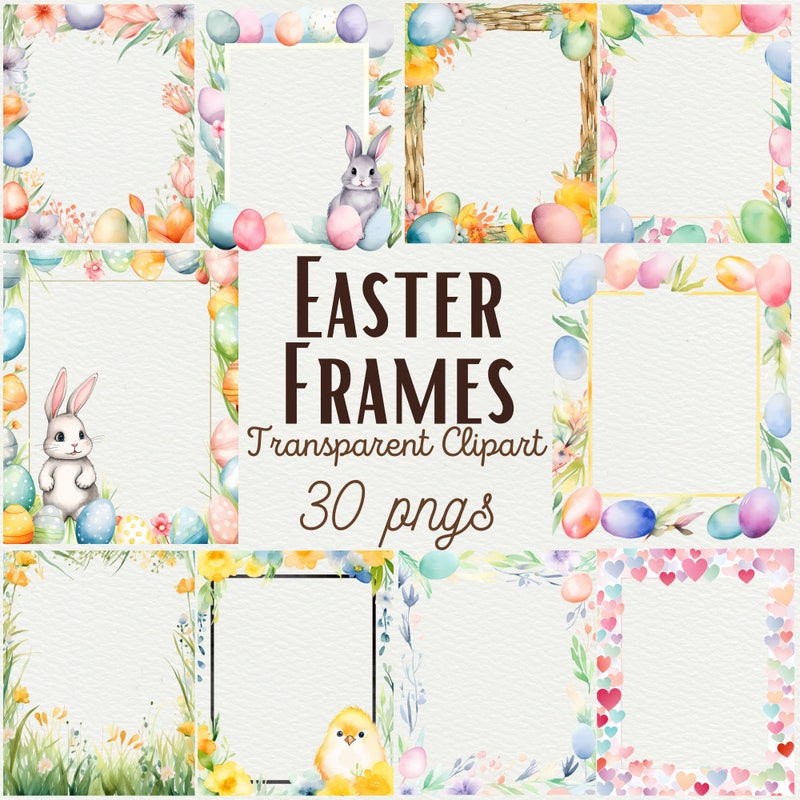 Easter Egg Frame Clipart - Etsy