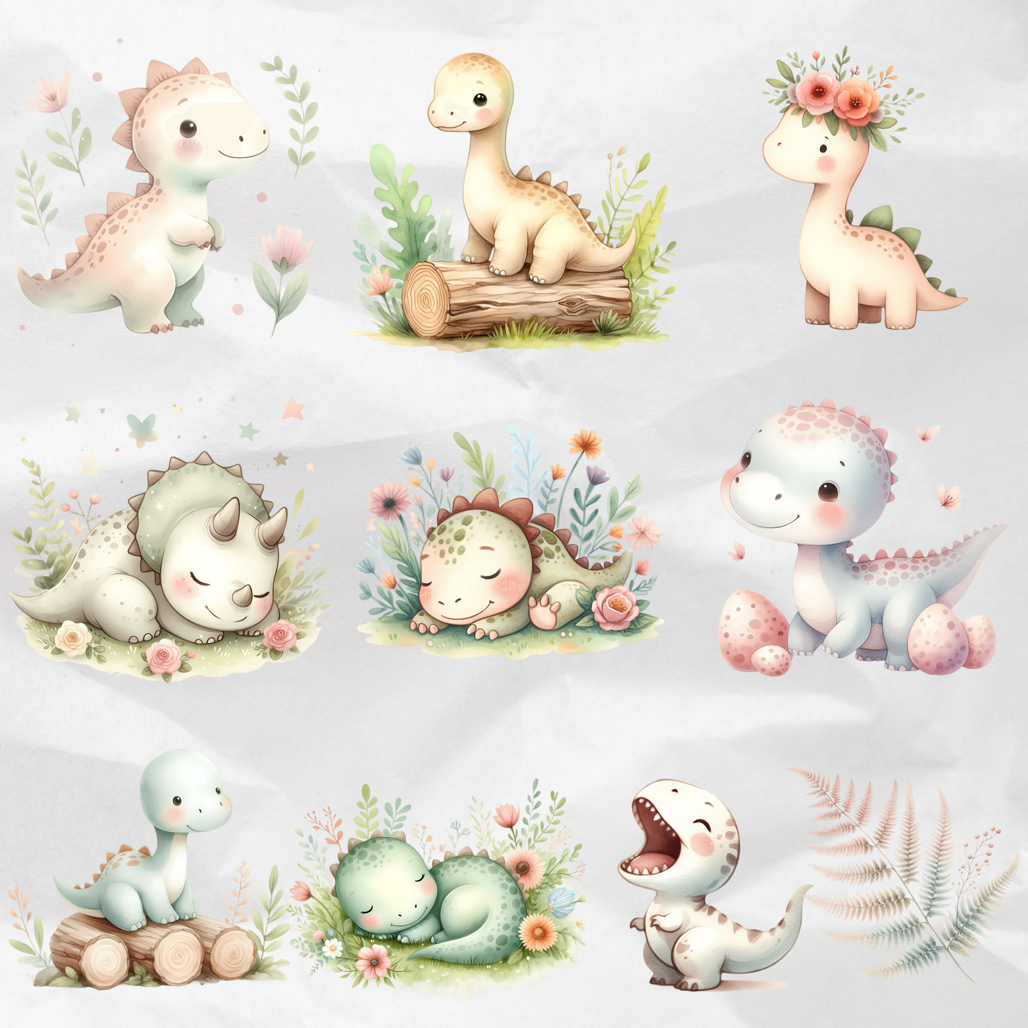 Watercolor Dinosaur Clipart Baby Dinosaur PNG Birthday Party Decor Baby ...