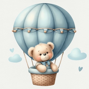 40 Clipart nounours aquarelle bleu Baby Shower ours en peluche PNG Ours en peluche bleu Clipart Baby Shower nounours bleu Decor usage commercial
