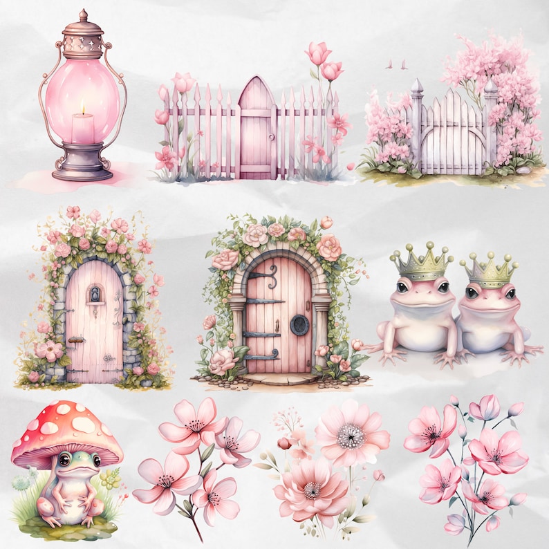 Pink Fairy Garden Clipart Pink Fairytale Butterfly PNG Magical Fairy ...