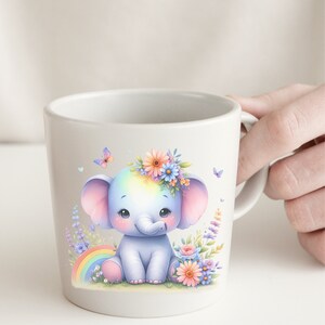 22 Baby Elephant Clipart Rainbow Elephant PNG Bundle Baby Shower Cute ...