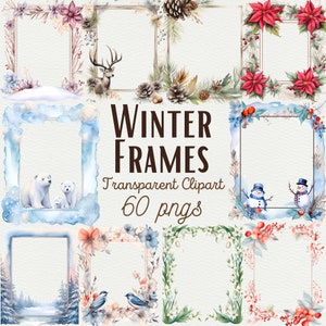 Aquarela Borda De Inverno Clipart Moldura Floral De Inverno PNG Borda Aquarela PNG Convite De Inverno PNG Moldura De Inverno Clipart Uso Comercial