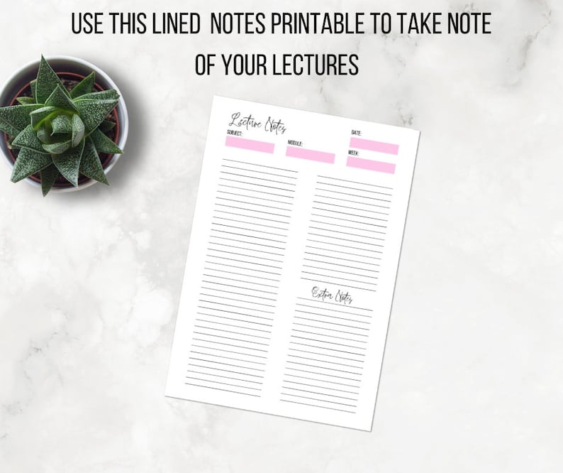 Student Notes Template Etsy