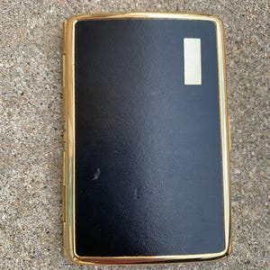 Vintage Lucienne Cigarette Case – Gold-tone Metal & Black Enamel –  Mid-century Modern