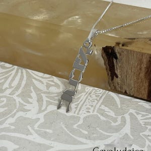 Vertical Hebrew Name Necklace – Custom 925 Sterling Silver or Gold Plated – Personalized Jewish Jewelry – Handmade in Israel