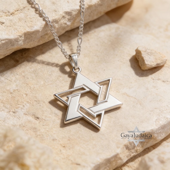 Collier double face papillon étoile de David en argent sterling et zircone - 2 tailles - Canada