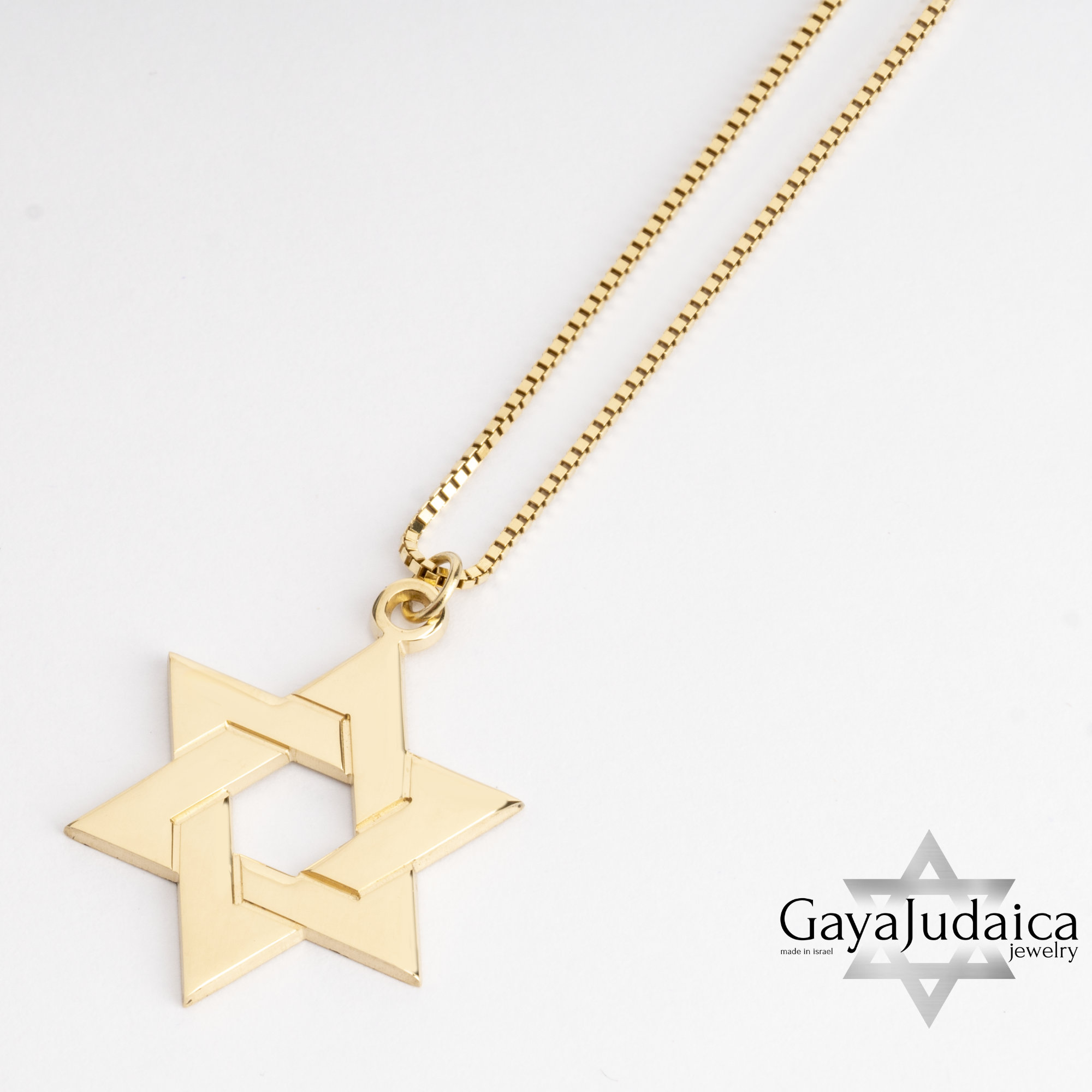 Stella Di David Magen Judaica Collana Cabala Ciondolo Oro Ebraico Israele
