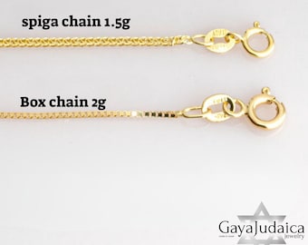Nur 14K Massivgoldketten - Gelb- oder Weißgoldoption - Jüdischer handgefertigter Schmuck für Männer oder Frauen - Israelischer Ladenbesitzer