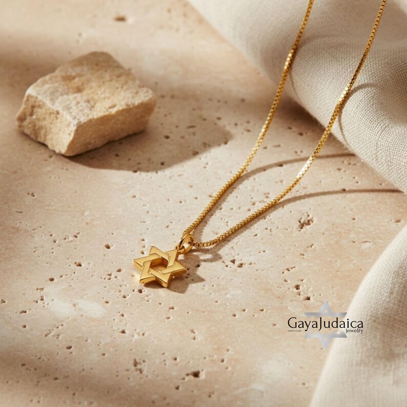 Collana con piccola Stella di David in argento sterling: oggetto di giudaica, regalo ebraico immagine 8