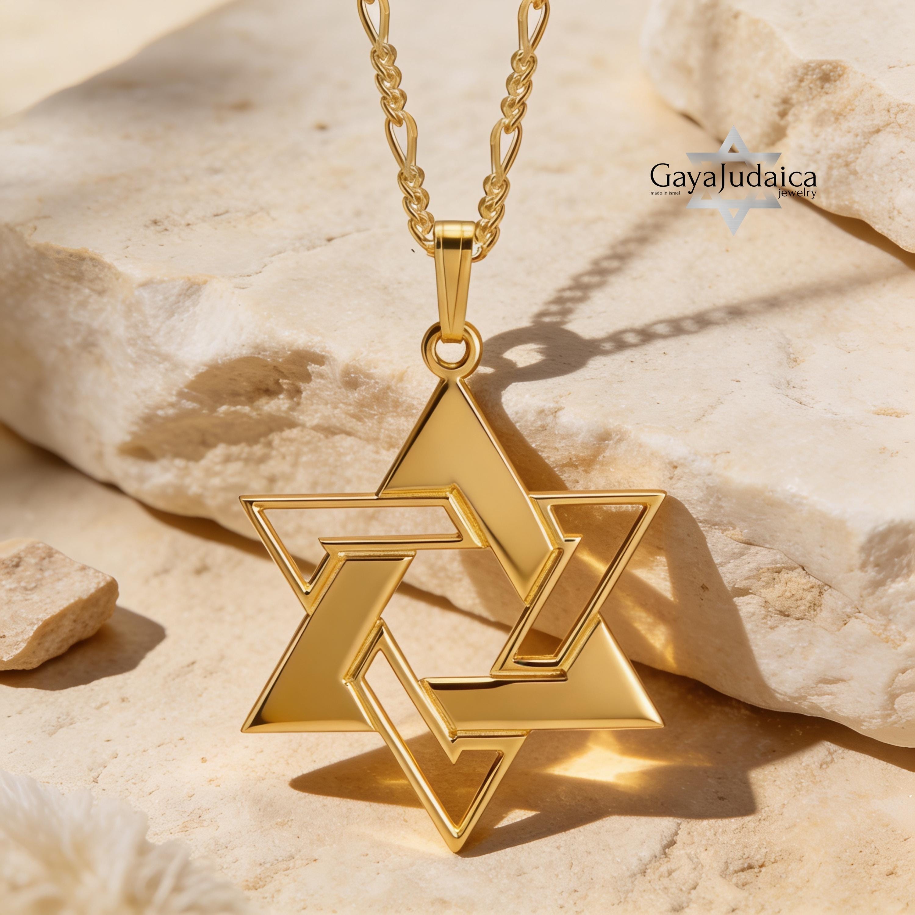 NKlaus Pendentif Argent 925 Étoile De David Hexagramme 20x20mm Avec Chaîne - Charme 5066