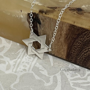 Mini Star of David Necklace 24K Gold Plated or Sterling Silver Magen David Jewish Pendant Judaica Gift Handmade in Israel