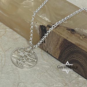 Am Yisrael Chai Necklace: Sterling Silver Star of David, Jewish Jewelry