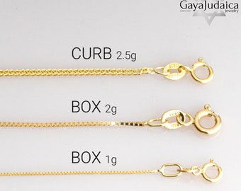 Only 14K Solid Gold Chains - Yellow or White Gold Option - Jewish Handmade Jewelry for Men or Women - Israeli Shop Owner