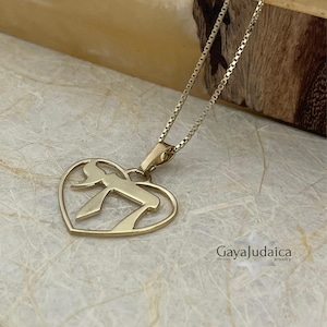 925 Sterling Silver Heart Pendant with Chai Symbol - Jewish Jewelry Gift - Handmade Jewelry - Handmade Jewish Bar Mitzvah Gift Idea