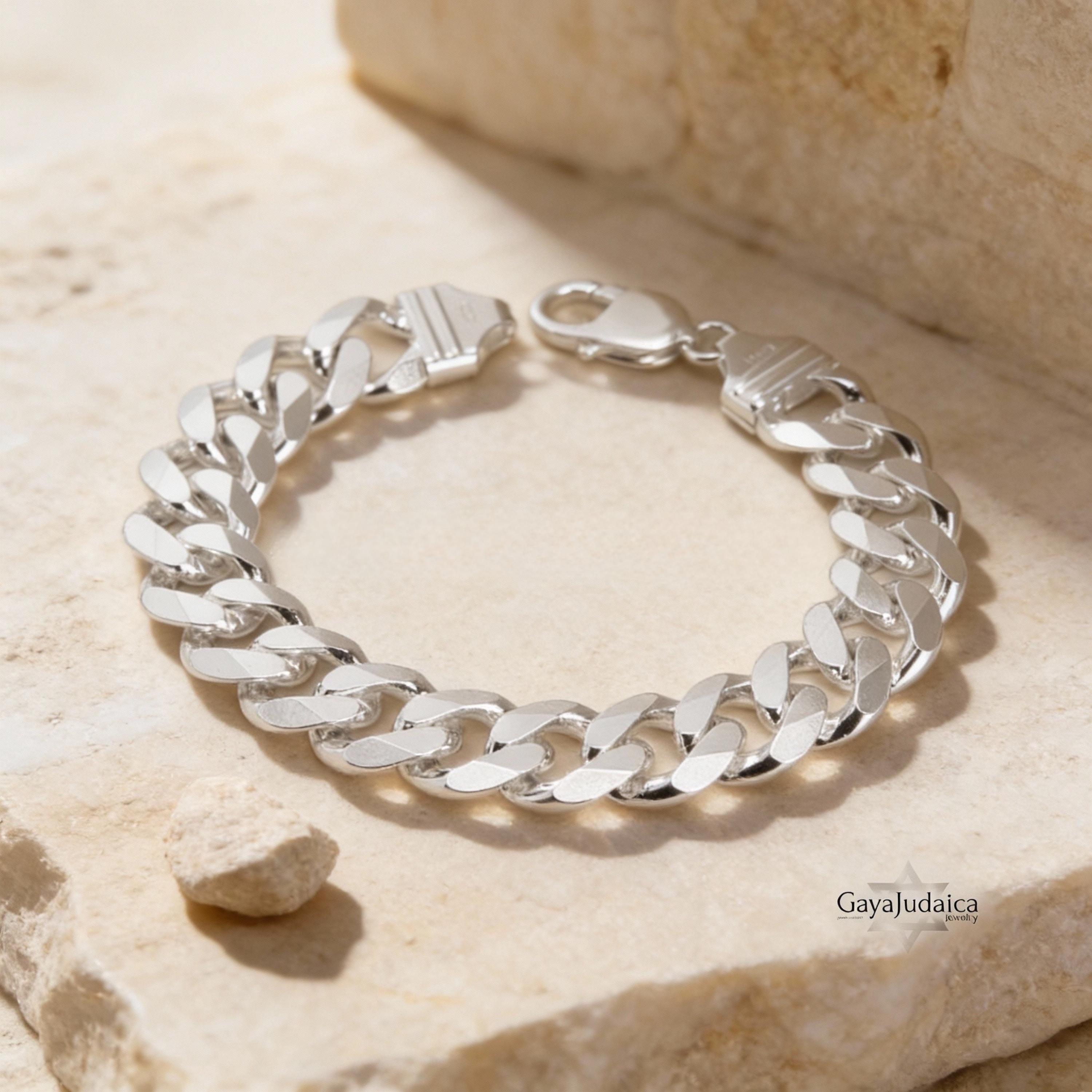 Chunky Sterling Silver Cuban Bracelet: 11mm/13mm Link Chain - Etsy
