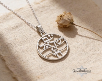 Am Yisrael Chai Necklace: Sterling Silver Star of David, Jewish Jewelry