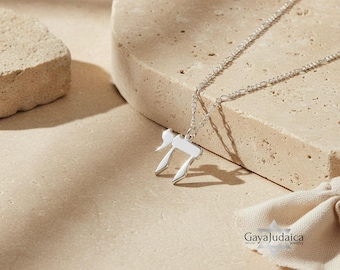 Collier chai en argent sterling : cadeau de bijoux juifs d'Israël