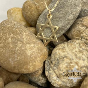 Delikatny naszyjnik z gwiazdą Dawida ze złota 14K – Delikatna gwiazda Dawida – Malutki symbol Izraela – Biżuteria żydowska