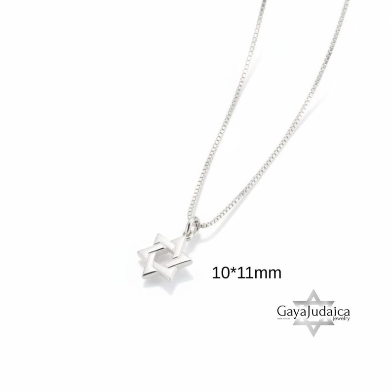 Collana con piccola Stella di David in argento sterling: oggetto di giudaica, regalo ebraico immagine 2