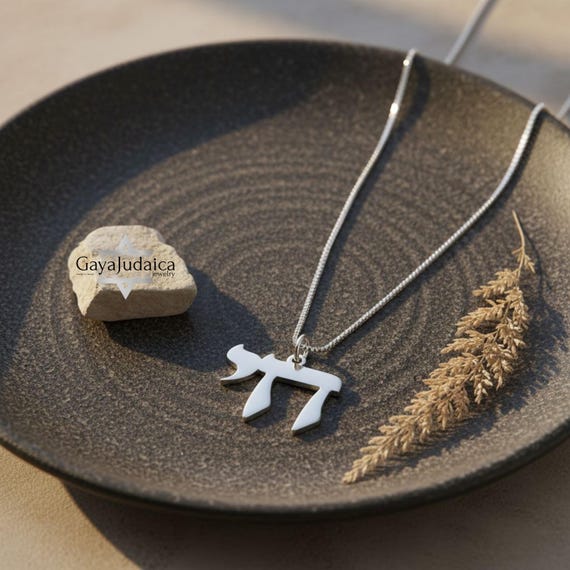 Pendentif Chai En Argent 925 Filigrane - Bijou Juif Artisanal D'Israël, 3.5 Cm