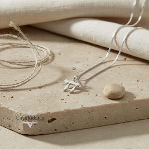 Collar Mini Chai de plata esterlina para mujer - Regalo judío de Israel