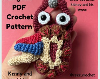 Crochet Kidney & Stone Amigurumi Pattern: Anatomy Toy (PDF Pattern)