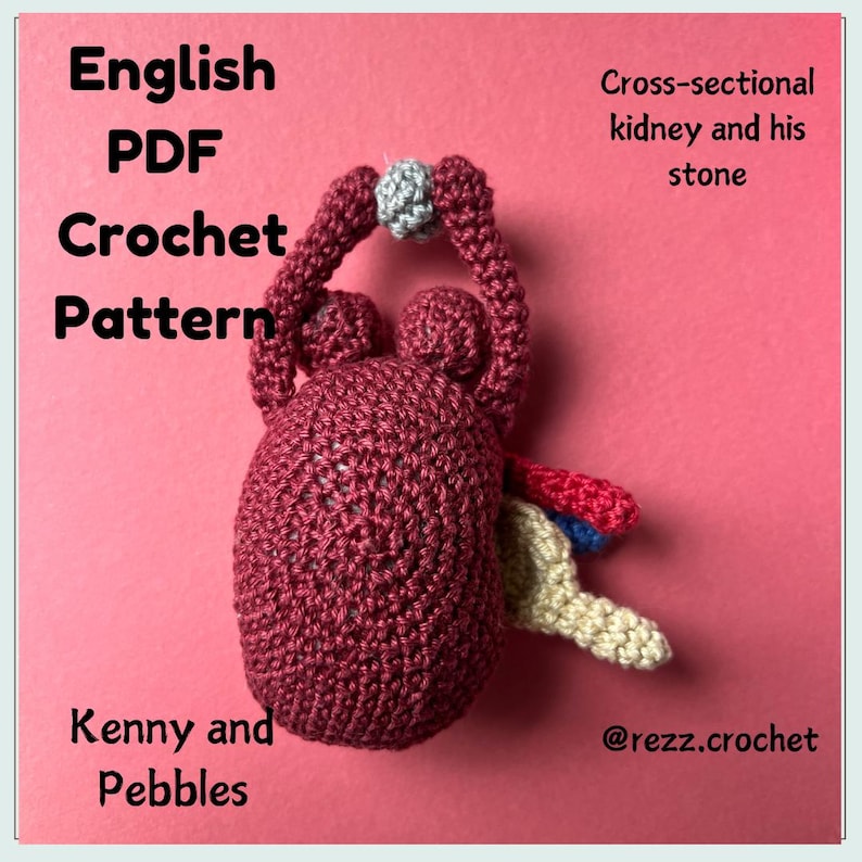 Free Crochet Kidney Pattern Crochet Kidney & Stone Amigurumi Pattern: Anatomy Toy (PDF Pattern) - Etsy