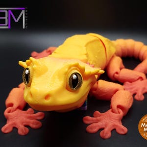 Realistic Crested Gecko 3D Printed Articulated  Fidget Toy