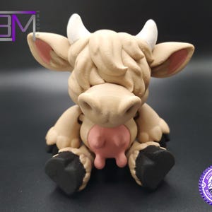 Mini Highland Cow Flexy 3D Printed Fidget Toy or Keychain