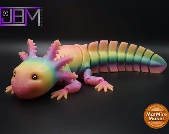 Glow in the Dark Axolotl Articulated 3D Printed Fidget Toy