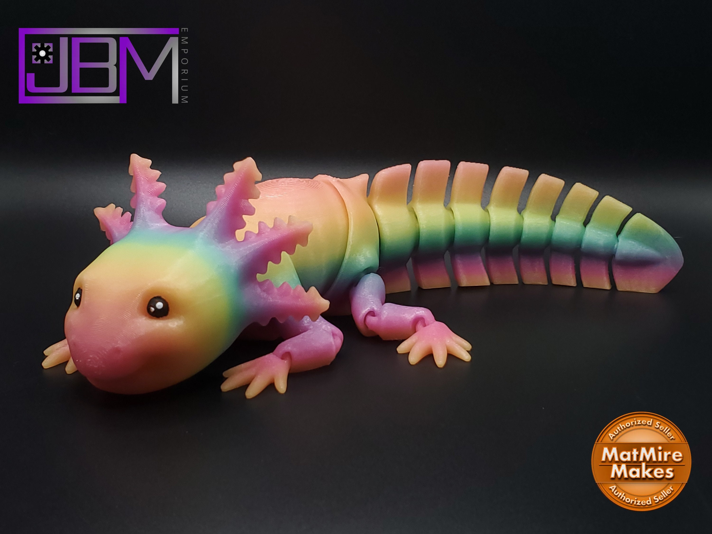 Glow in the Dark Axolotl Articulated 3D Printed Fidget Toy