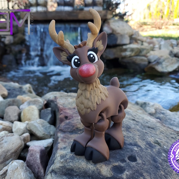 Reindeer 3D Printed Flexi Fidget Toy