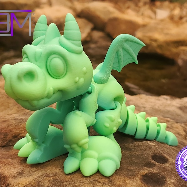 Baby Wyvern Dragon 3D Printed Flexi Fidget Toy