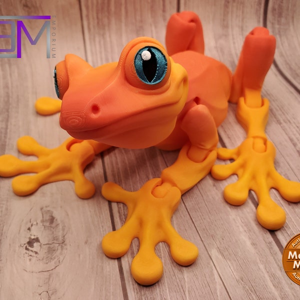 XL 6.5" Long Tree Frog 3D Printed Articulated Fidget Toy