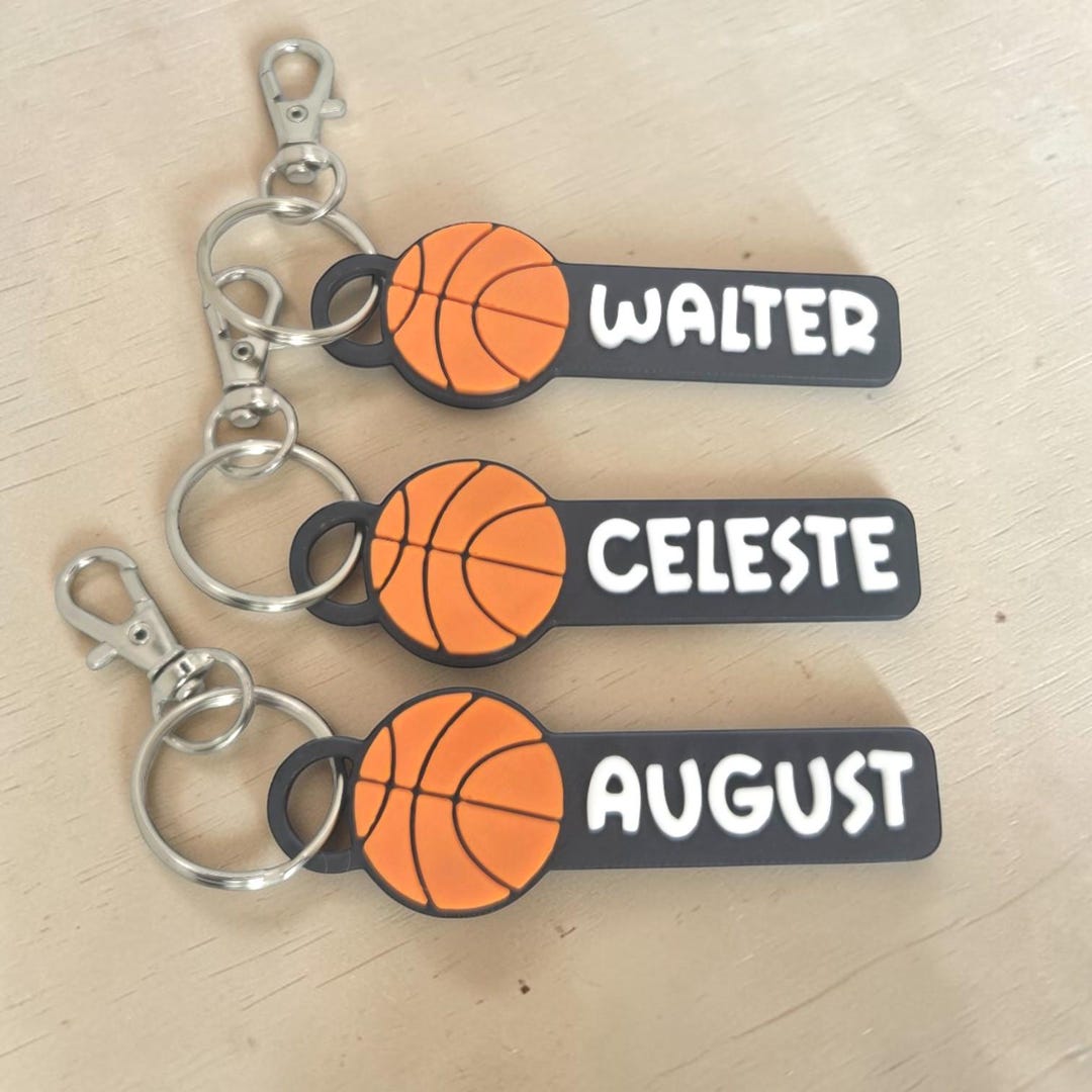 Personalized Basketball Keychain - Custom Name Basketball Gift Bag Tag ...