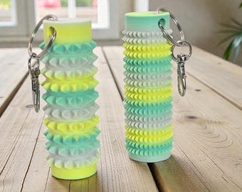 Sensory Grip Keychain Set – Gradient Color Set - Textured Fidget Grippers with Swivel Clasp