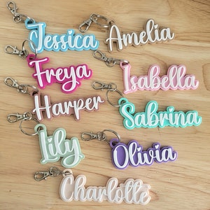 Personalized Name Keychain, Kids Backpack Tag, Water bottle name keychain, Diaper Bag Keychain, Kids Luggage Tag, Lunchbox Name Tag