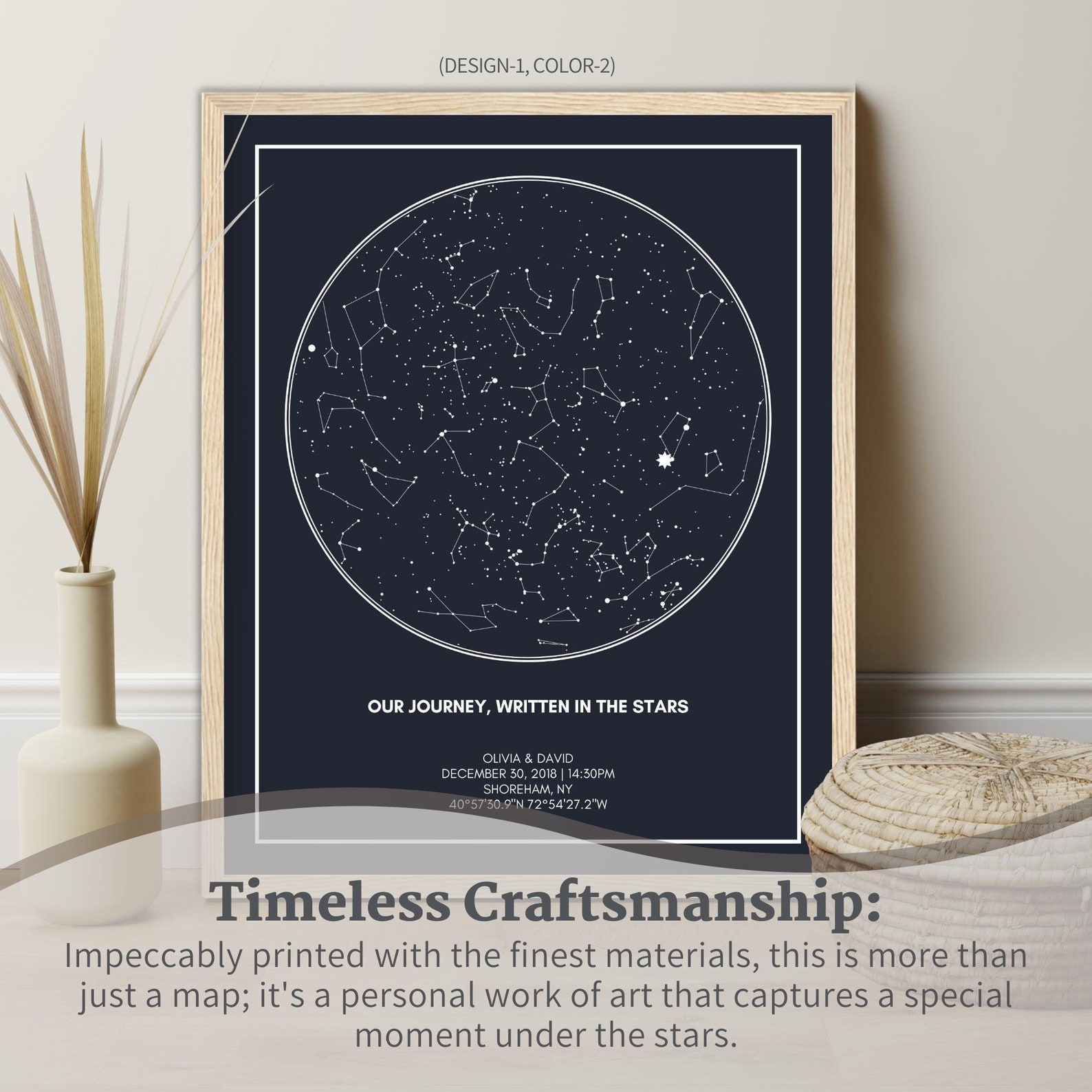 Personalized Star Map, Custom Constellation Chart, the Night We Met