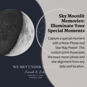 The Night We Met Star Map, Custom Anniversary Gift for Couples, Personalized Sky Chart Poster Print image 2