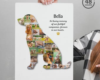 Dog Photo Collage, Pet Memorial Photo, Personalized Dog Remembrance Art, Pet Loss Gift, Tribute to Beloved Pet