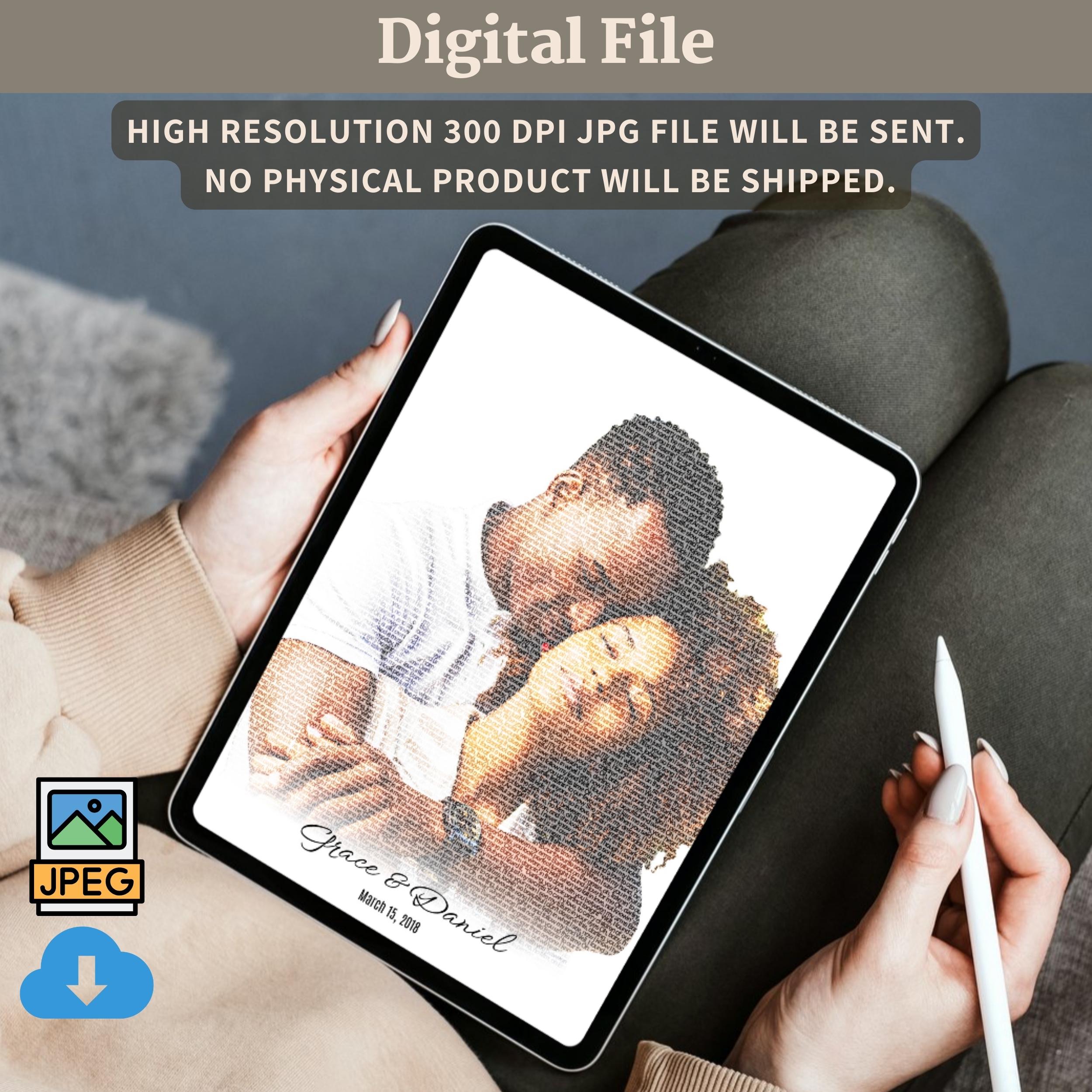 Personalized Text Text Photo Portrait, Custom Text Picture, Personalized Word Art ...