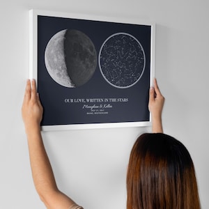 The Night We Met Star Map, Custom Anniversary Gift for Couples, Personalized Sky Chart Poster Print image 4