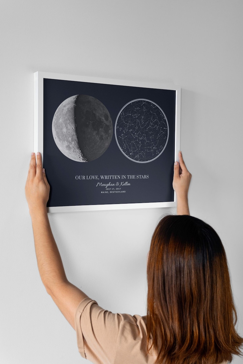 The Night We Met Star Map, Custom Anniversary Gift for Couples, Personalized Sky Chart Poster Print image 4