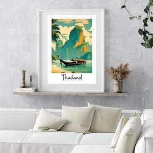 Downloadable Vintage travel poster art Thailand image 8