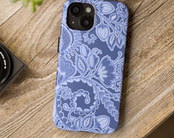 Blue Chinoiserie Floral iPhone Case: Coastal Chic Teen Gift