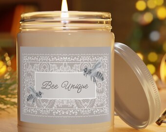 Bee Unique Scented Soy Candle: Inspirational Gift, 50-60 Hour Burn