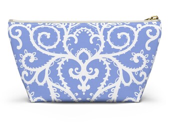 Blue Swirl Makeup Bag: Elegant Cosmetic & Pencil Case