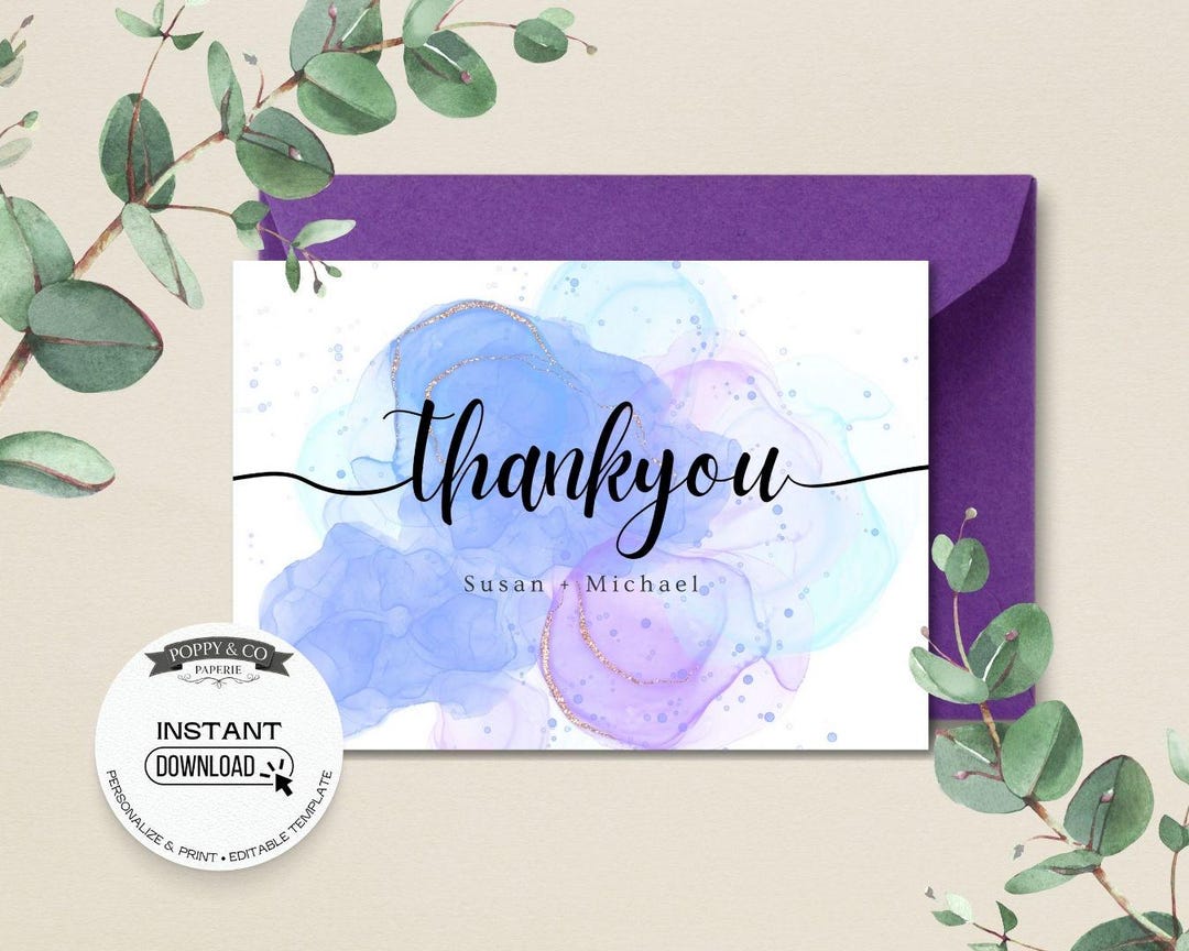 Thank You Card | Editable Canva Template | Instant Download | Printable ...