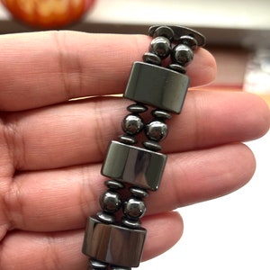 Magnetic Hematite 3 Bead Mixed Bracelet Strand