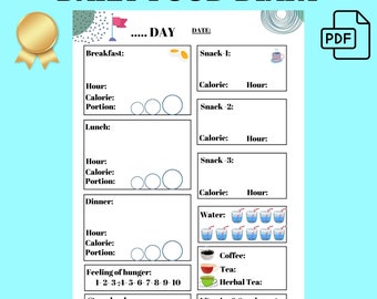 Daily Food Diary: Weight Loss & Wellness Planner (Printable PDF)